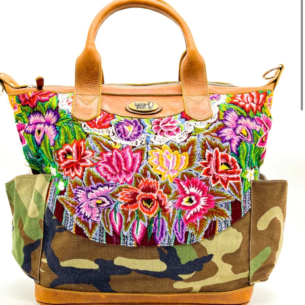 Boho Floral Camouflage Tote Bag